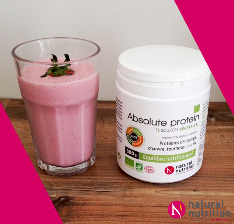 Smoothie protéiné à la fraise et protéines végétales Absolute Protein